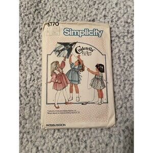 Simplicity 6770 Sewing Pattern Cinderella Sizes 3 4 5 Dress Vintage 1984 Crafts